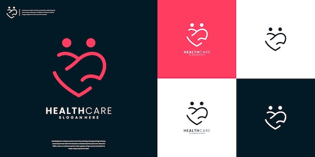 Care medicine health medical heart logo design inspiration