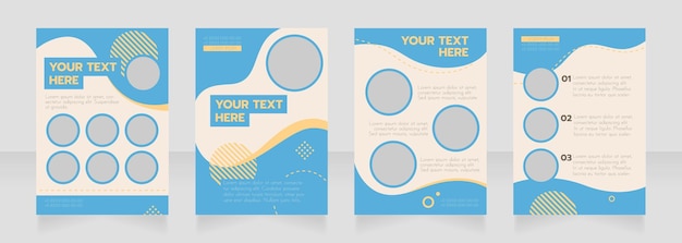 Career blue wavy blank brochure layout design