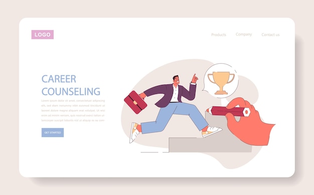 Career counseling concept a dynamic illustration of goal setting and achievement in professional