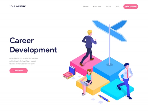 Career Development Concept for landing page, ui, web, homepage, banner