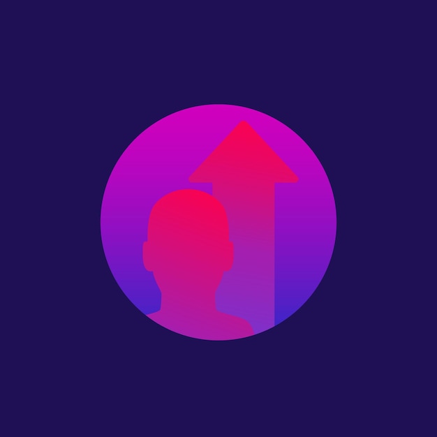 Career growth vector icon with gradients