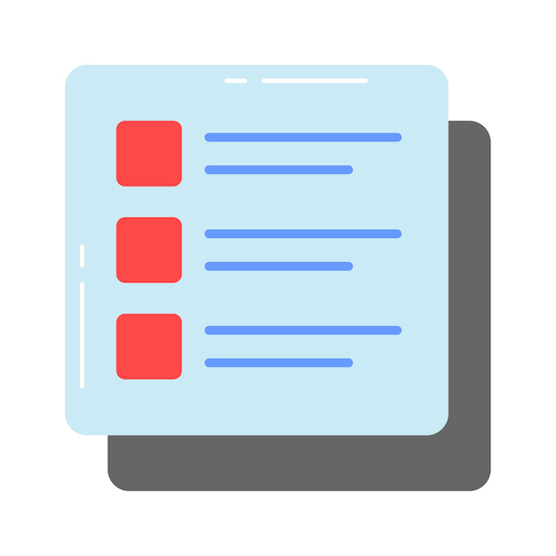 Carefully designed checklist icon represents a list of tasks or items to be completed often used