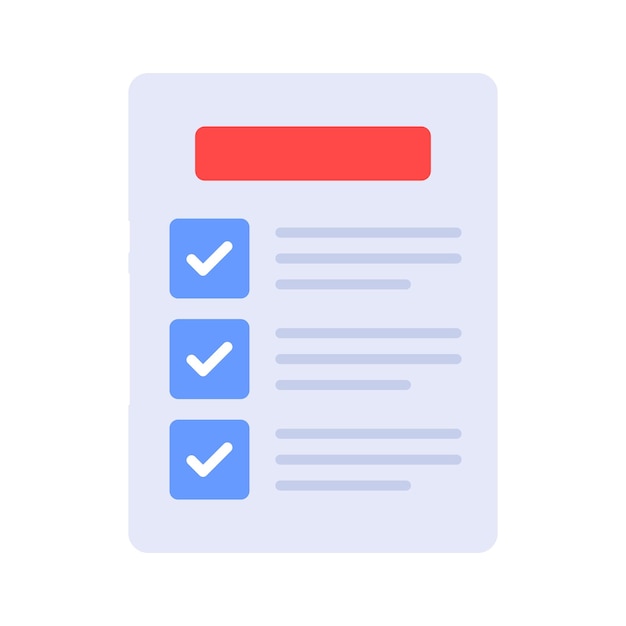 Carefully designed checklist icon represents a list of tasks or items to be completed often