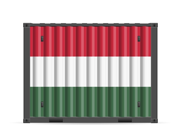 Cargo container Hungary flag