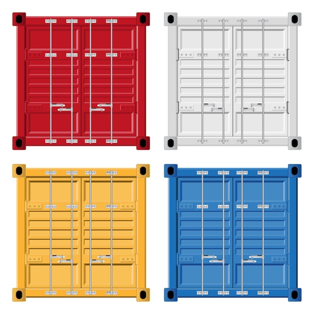 Cargo container illustration isolated on white