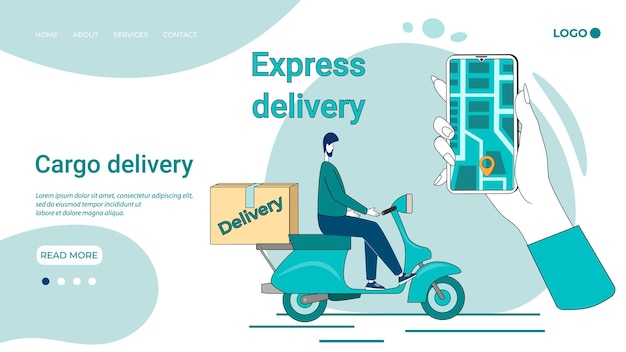 Cargo delivery Fast delivery service Couriers deliver goods after online orders