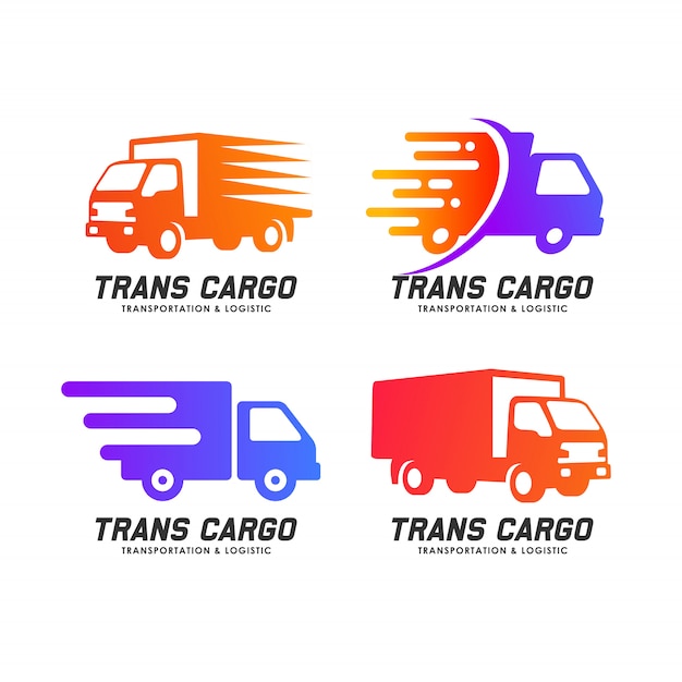 Cargo delivery services logo design. trans cargo vector icon design element