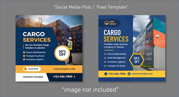 Cargo Logistic Service social media post template