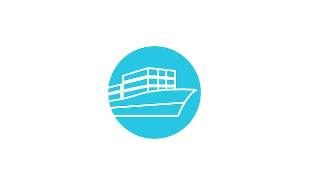 Cargo ship with circle logo vector symbol icon design graphic illustration