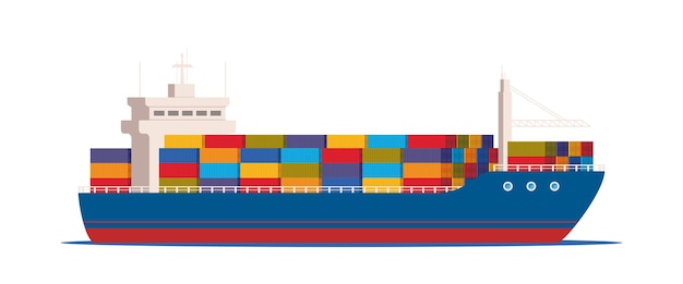 Cargo ship with containers in the ocean Delivery transportation shipping freight transportation