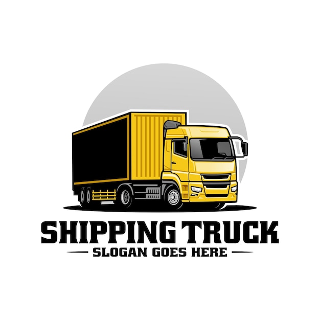 cargo and shipping truck illustration logo