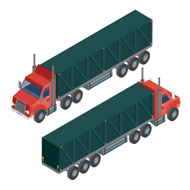 Cargo Transportation Truck Trailer. Delivery Truck. Logistics Transportation