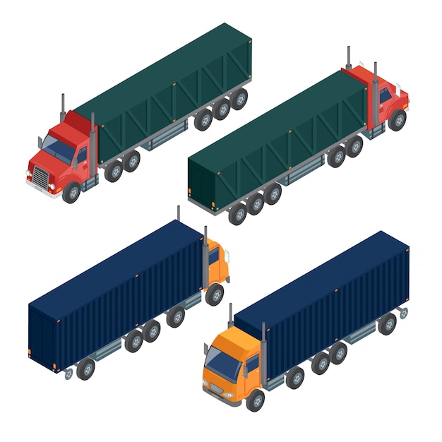 Cargo Transportation Truck Trailer. Delivery Truck. Logistics Transportation