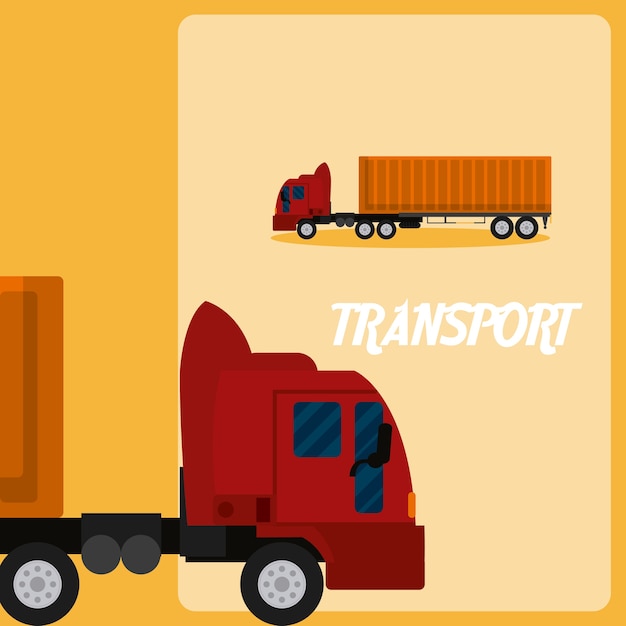 Cargo truck ground transport vehicle vector illustration graphic design