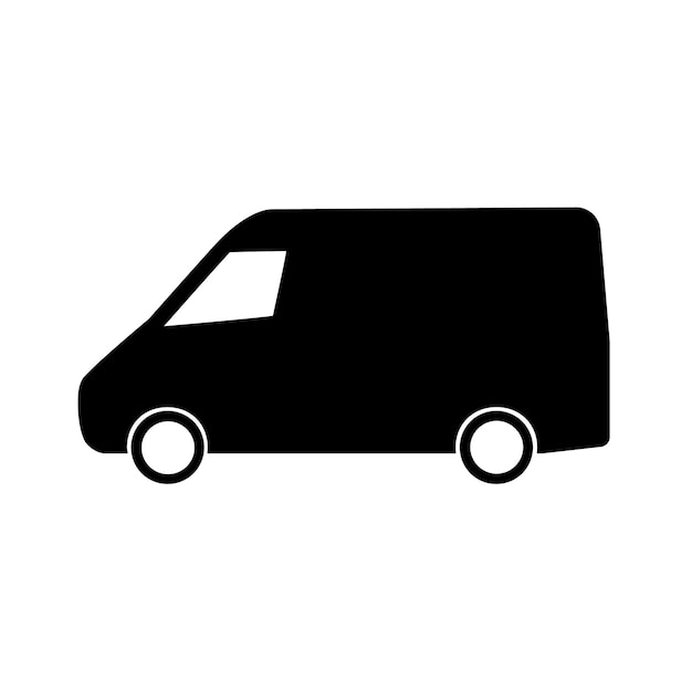 Cargo van isolated silhouette on white background Vector illustration