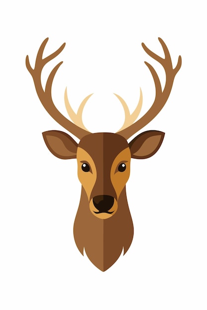 Caribou head vector on white background