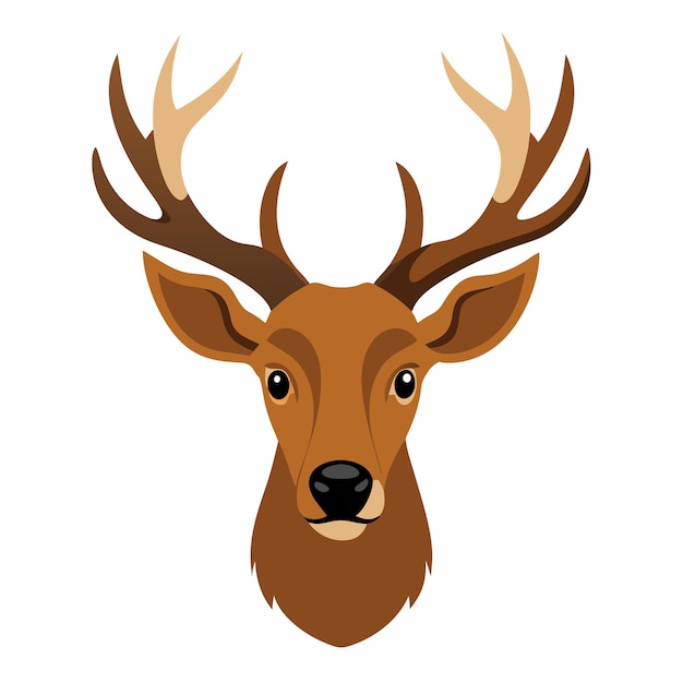 Caribou head vector on white background