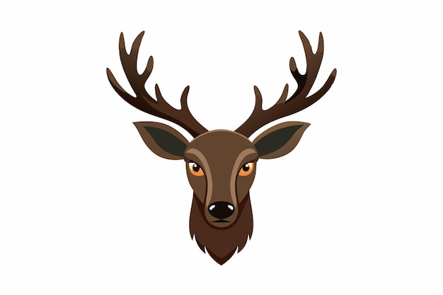 Caribou head vector on white background