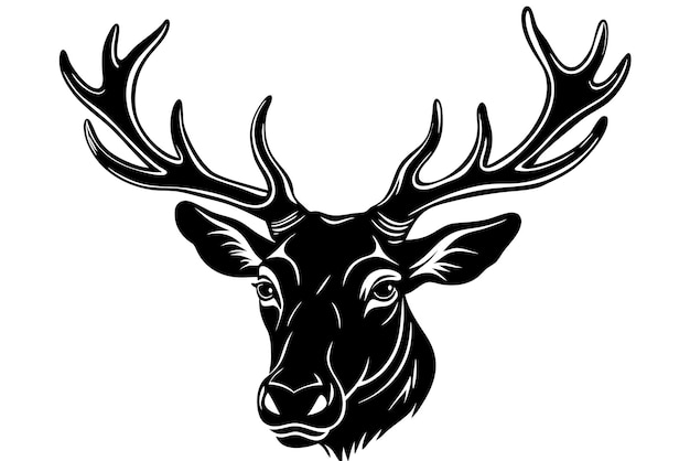 Vector caribou head vector on white background