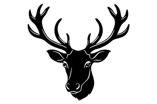 Caribou head vector on white background