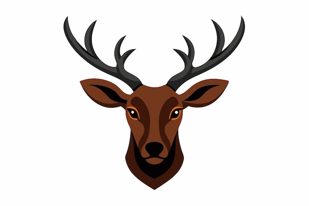 Caribou head vector on white background