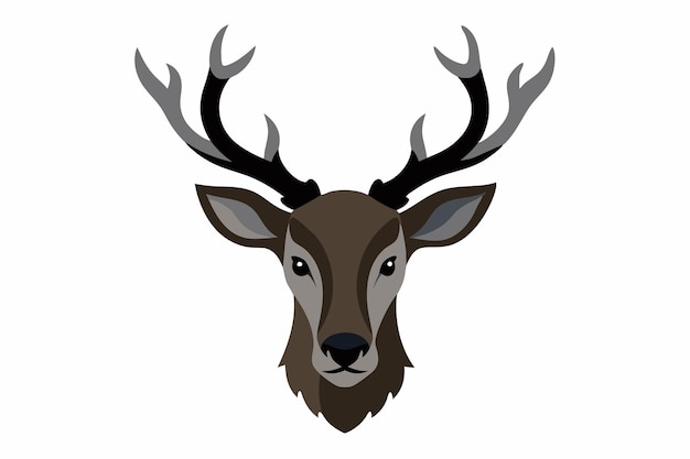 Vector caribou head vector on white background