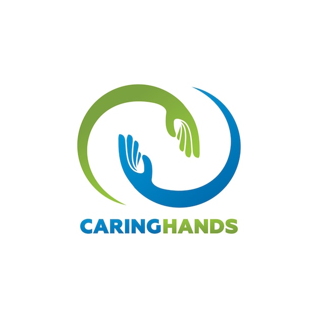 Caring Hands Logo Template Design Vector, Emblem, Design Concept, Creative Symbol, Icon