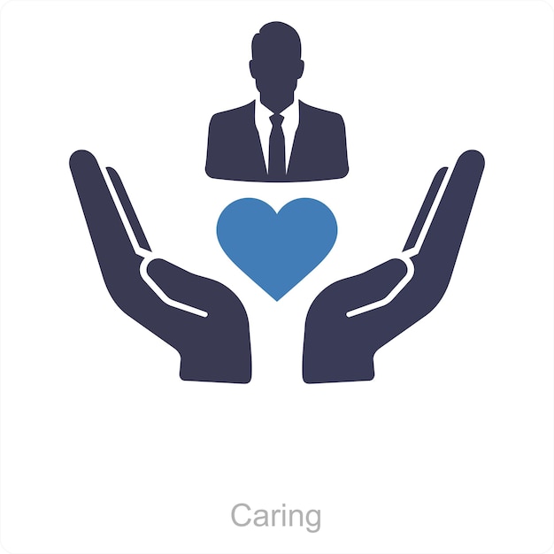 Caring and human icon concept