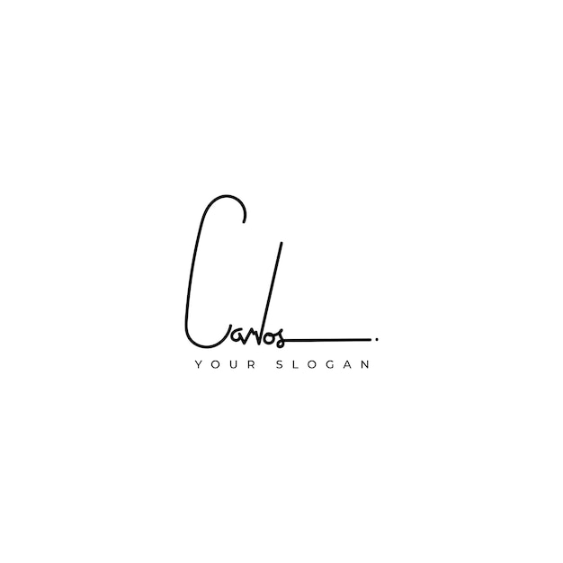 Carlos name signature logo vector design