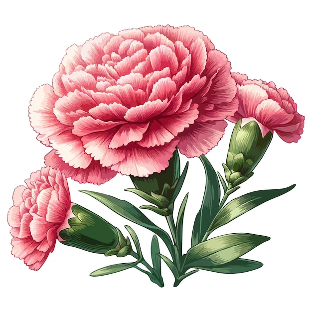 Carnation flower vector 15