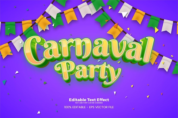 Carnaval Party editable text effect in modern trend