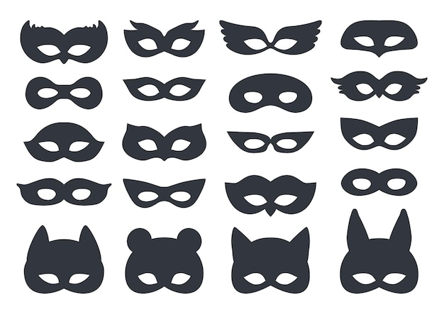 Carnaval silhouette mask set