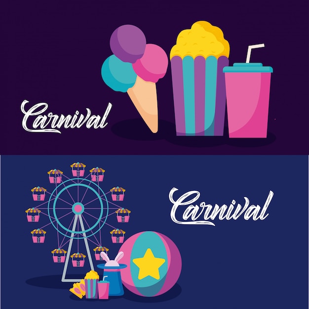 Carnival celebration infographic icons