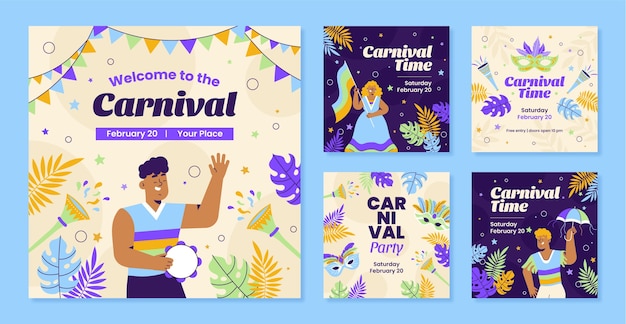 Carnival celebration instagram posts collection