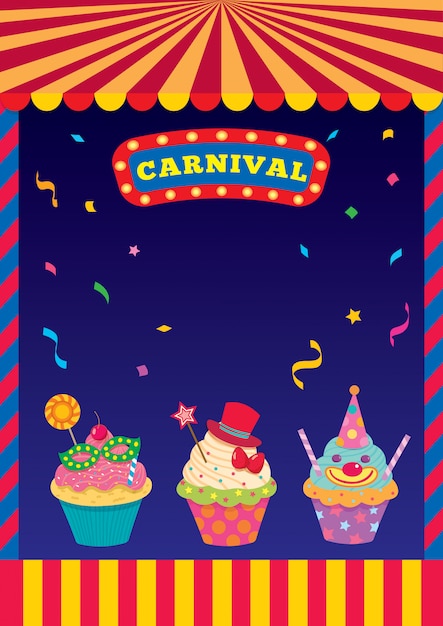 Carnival cupcakes