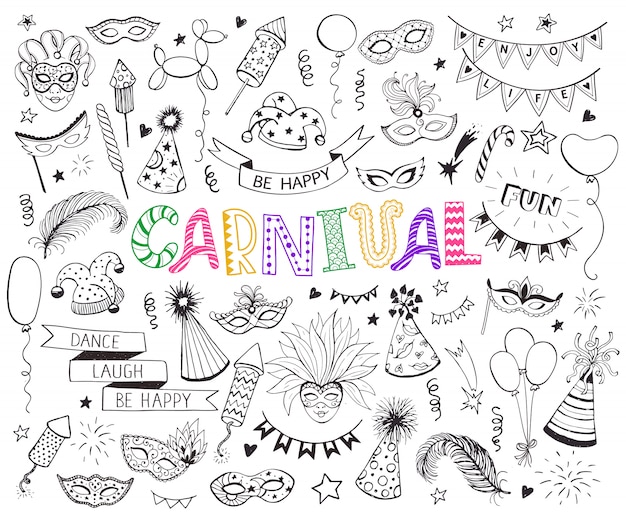 Carnival doodle set