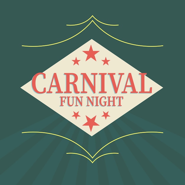 Carnival Fun Night Party Social Media Post Illustration