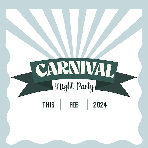 Carnival Fun Night Party Social Media Post Illustration