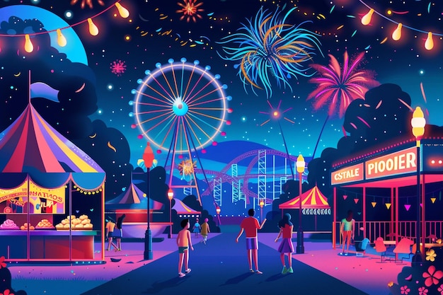 Carnival Illustration Highlights Fun Atmosphere