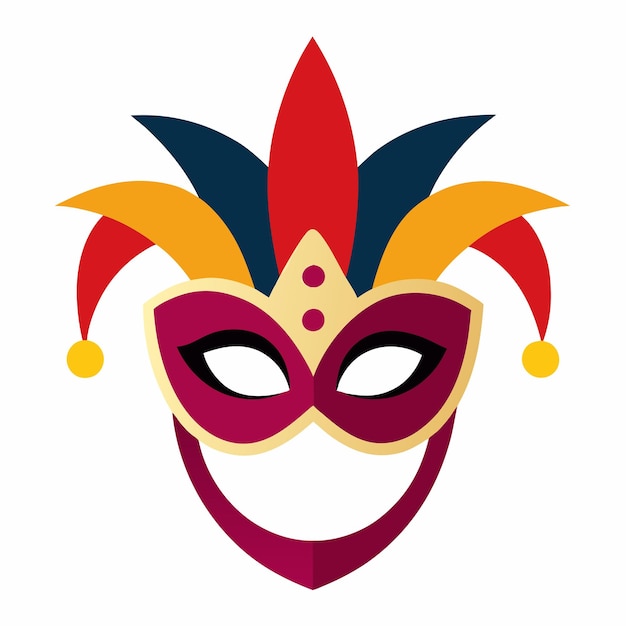 Vector carnival mask flat illustration on white background