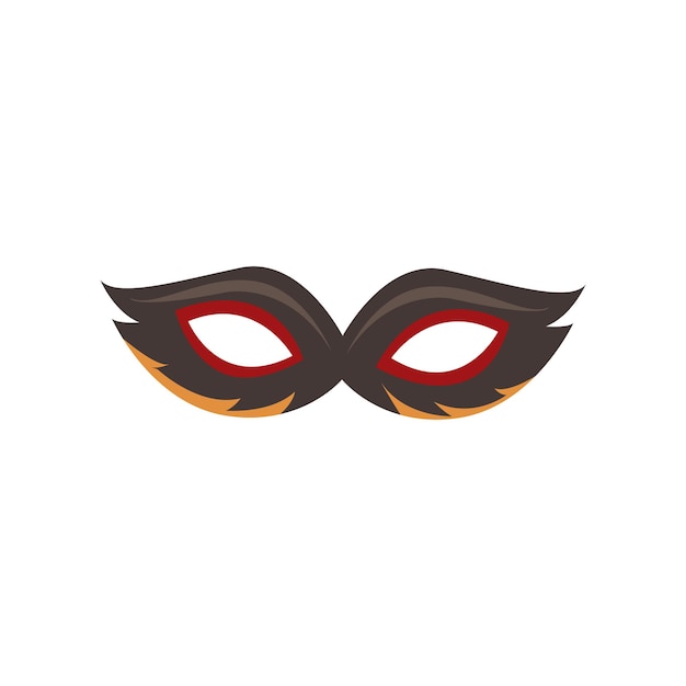 Carnival mask in flat style isolated