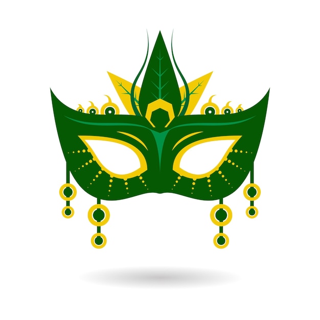 Carnival mask with leaf for festival party invitation and decorations