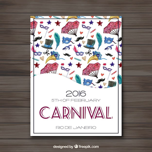 Carnival poster with hand painted elements