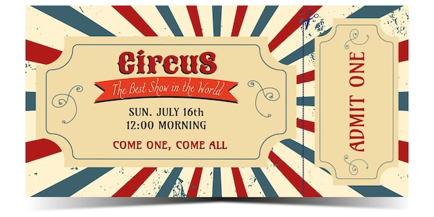 Carnival retro circus ticket