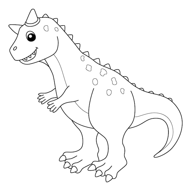 Carnotaurus Coloring Isolated Page for Kids