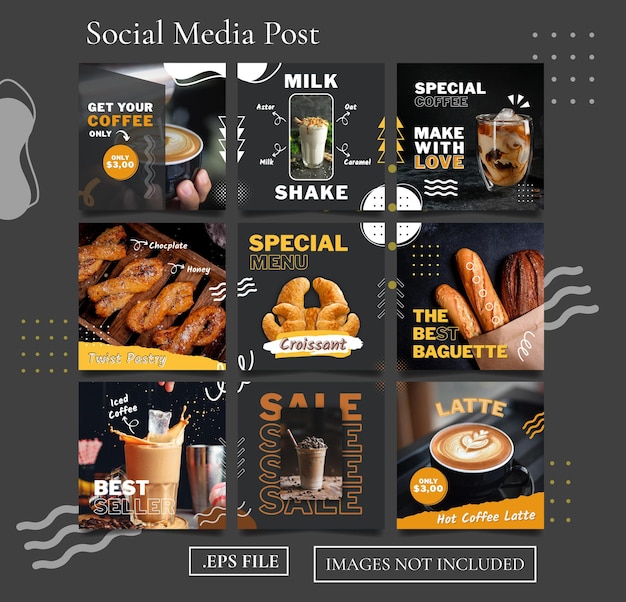 Carousel Coffee Social Media Template For Instagram Feed