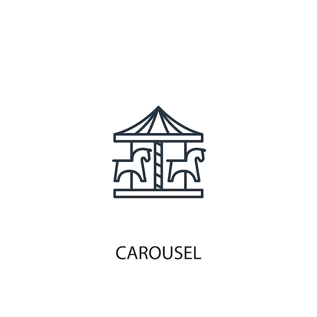 Carousel concept line icon. Simple element illustration. Carousel concept outline symbol design. Can be used for web and mobile UI/UX