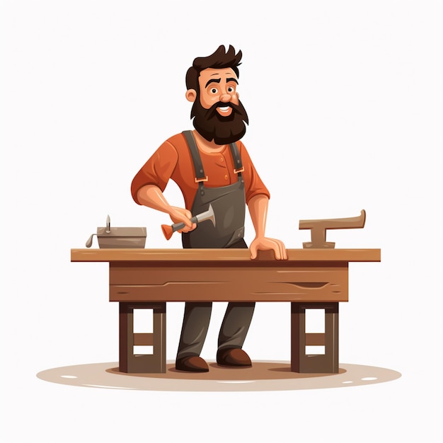 Vector carpenter cartoon vector