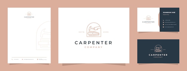 Carpenter logo with business card and letterhead