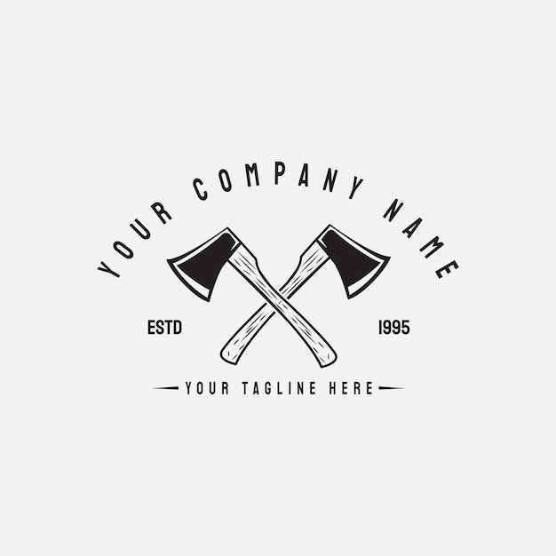 Carpenter retro vintage logo design template